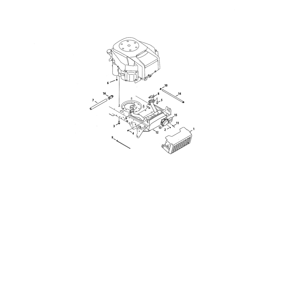 Engine Accessories Diagram and Parts List for 13WZ92AK056  Cub Cadet Lawn Tractor